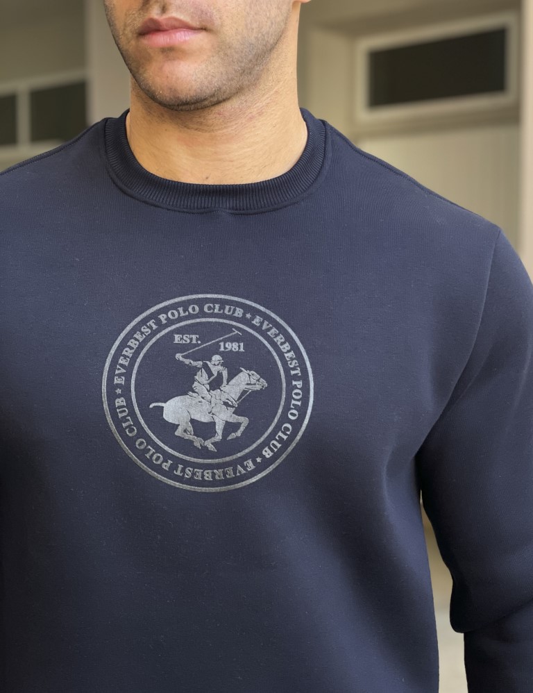 Everbest ανδρικό Plus Size μπλε φούτερ με τύπωμα 251001B φωτογραφία